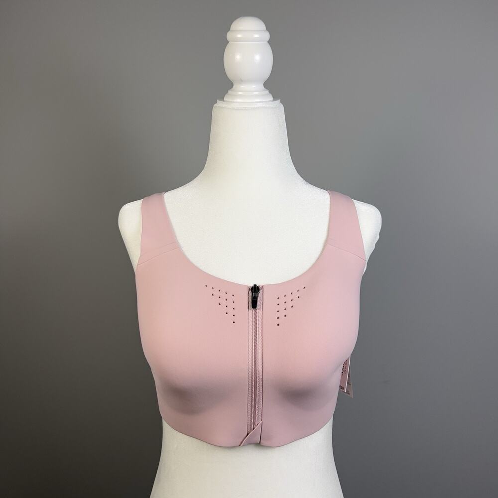 Victoria’s Secret Pink Featherweight Max Sports Bra Zip Front Strappy Back 38DD